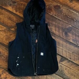 Carhartt Wonans Small Black Hooded Vest